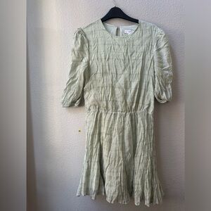 NRS green black checkered short sleeve mini dress womens M